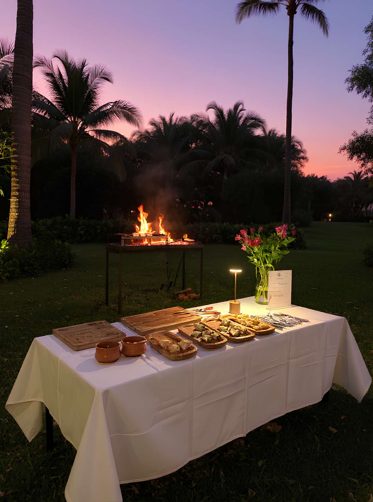Asado catering setup Miami event